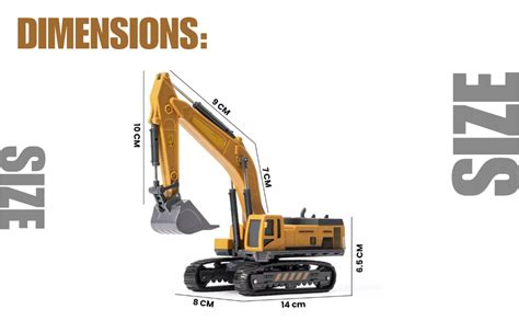 DEOXY 1/50 Metal Big Size Excavator Construction Toy Vehicle with All ...