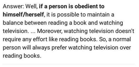 is there a balance that one can strike between watching television and ...