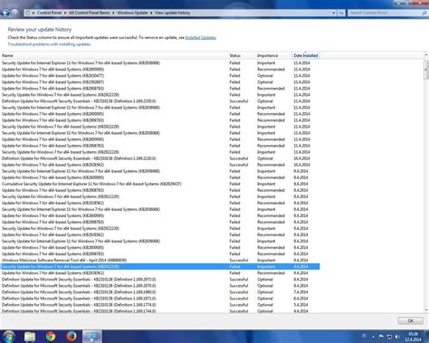 Windows update KB3013769, KB3013816 failing on Windows 8.1