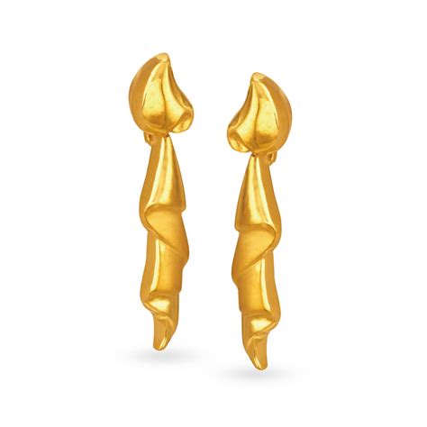 Mesmerizing 22 Karat Yellow Gold Geometric Drops