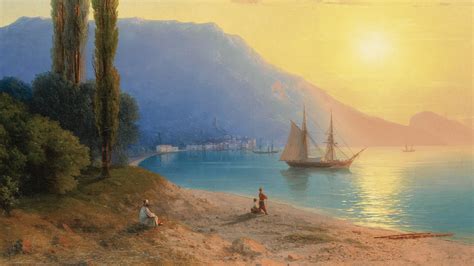 Ivan Konstantinovich Aivazovsky - Sunset over Malta [1920 x 1080] : r ...