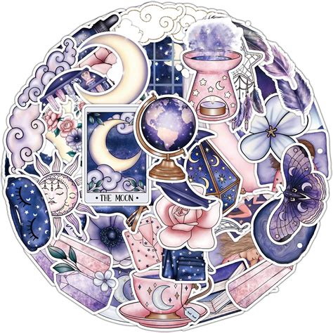 Titu Ki Baatein 50PCS Midnight Magic Moon Stickers - Cool Aesthetic for ...