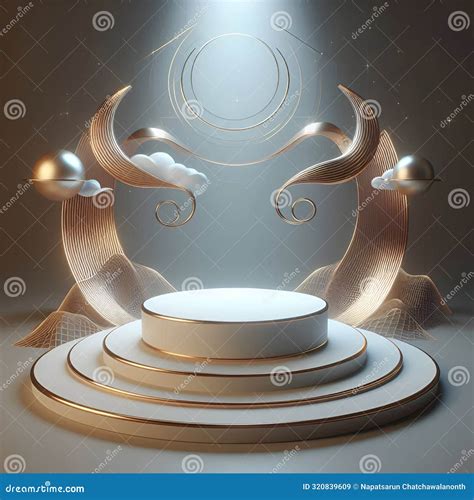 Heavenly Presentation: Podium Embellished with Stars and Clouds ...