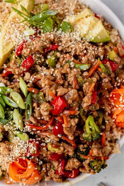 Ground Turkey Teriyaki Rice Bowl | What Molly Made
