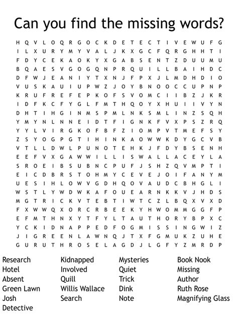 Missing List Word Seeks - Penny Dell Puzzles