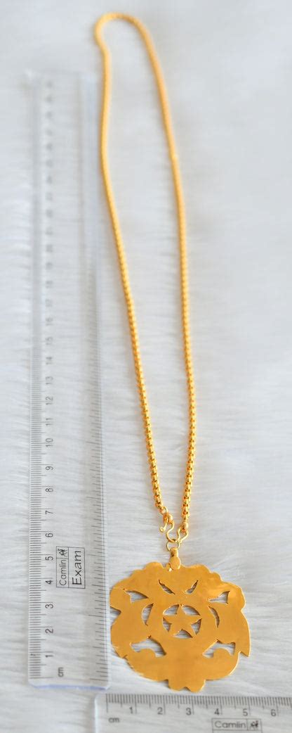 Gold tone 24 inches chain with deisgner pendant dj-43983 – dreamjwell