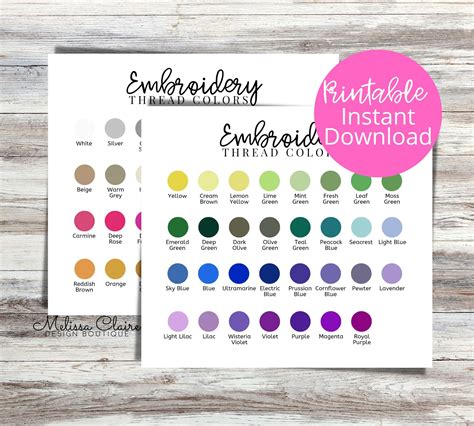 Image result for Signature Thread Color Chart