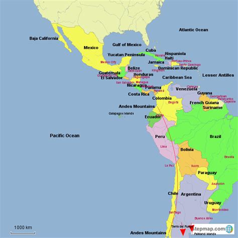 Central And South American Map