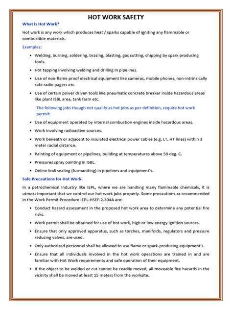 Image result for Hot Work Program