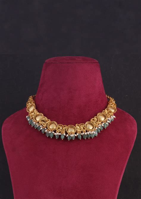 Bridal Elegant Moissanite Polki Necklace Earring Set – Divine Abha