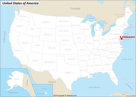 Map of Delaware State, USA - Mapsius.com