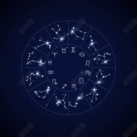 星盘十二星座星图矢量