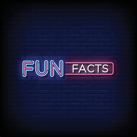 Neon Sign fun fact with brick wall background vector 14029932 Vector ...