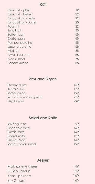 Menu at Lé Spring By Ibc, Jaipur