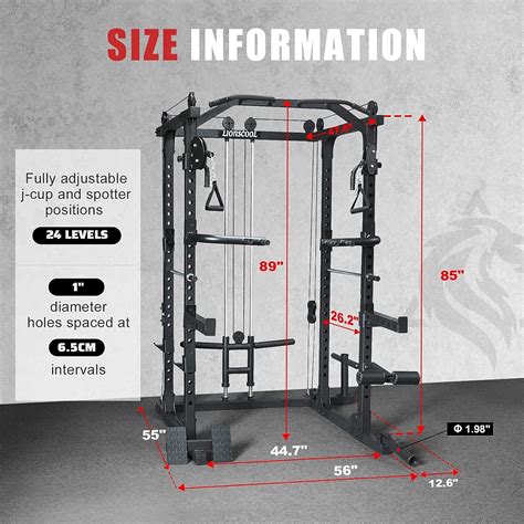 Buy LIONSCOOL Master Power Rack and Pulley System, Equipped with 13 ...