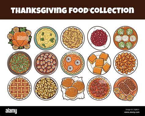 Set of thanksgiving food vector illustration Stock Vector Image & Art ...