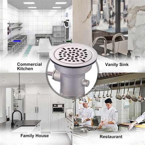 IVIGA 3-1/2" Brass Commercial Sink Drain Without Overflow Outlet For ...