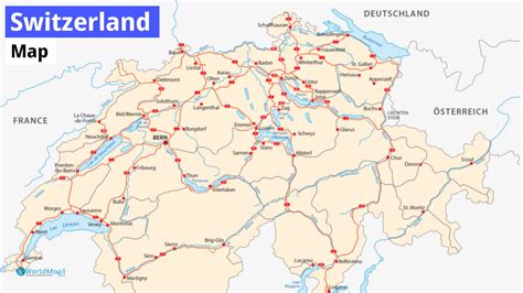 Switzerland Free Printable Map