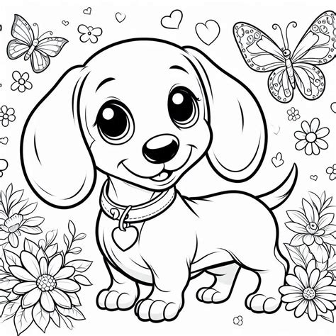 Dachshund coloring pages for kids – Artofit