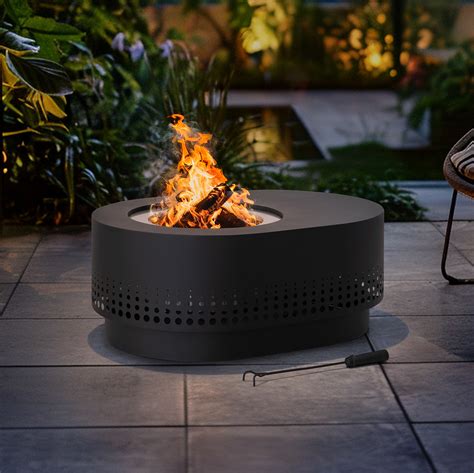 Latitude Run® 38 In Smokeless Fire Pit with Removable Ash Pan, Outdoor ...