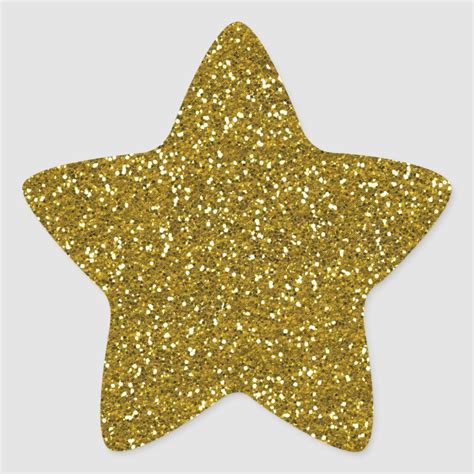Stylish Glitter Gold Star Sticker | Zazzle | Gold star stickers, Gold ...