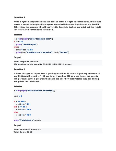Type c flow of control - answer - Question 1 Write a Python script that ...