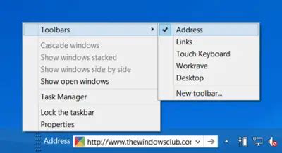 How to Remove Address Bar Window From Taskbar 的图像结果