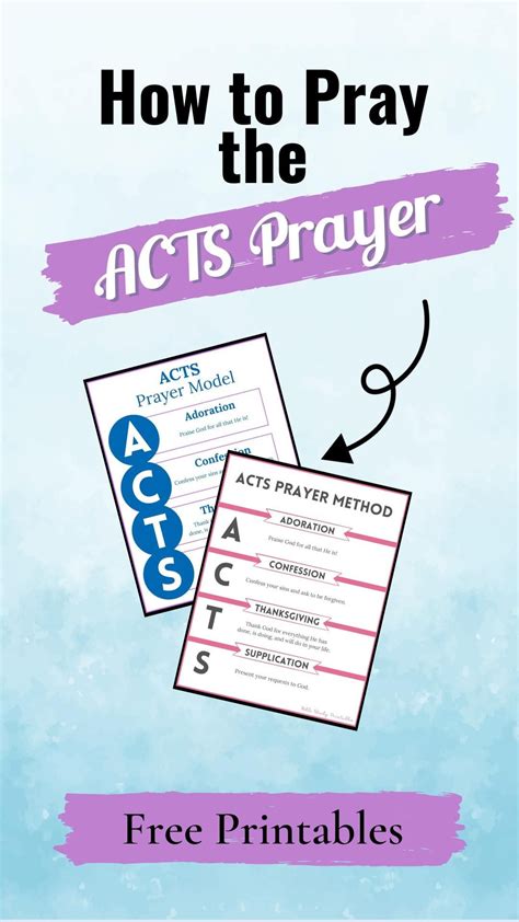 Acts Prayer Model Printable - Educational Printable Worksheets