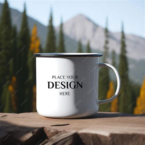 Premium PSD | Psd enamel coffee mug cup mockup