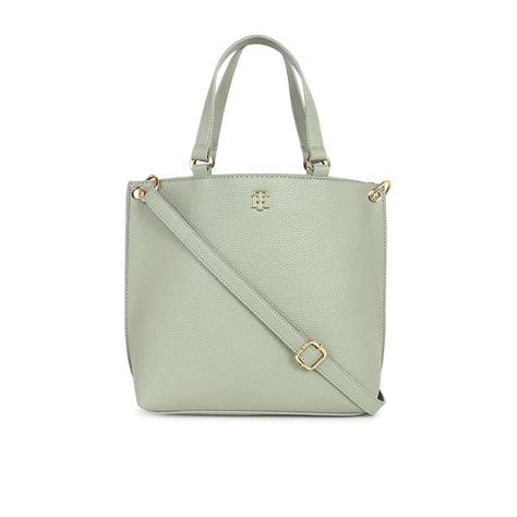 Buy Tommy Hilfiger Women Green Solid Handbag Online