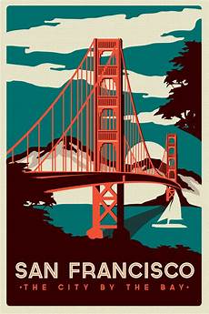 Retro Poster Prints by An Francisco Golden Gate Bridge Retro Vintage Poster Silk Retro Poster Prints