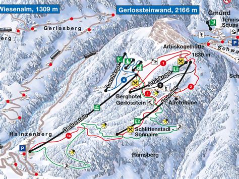 View piste map of Zillertal Arena (Austria)