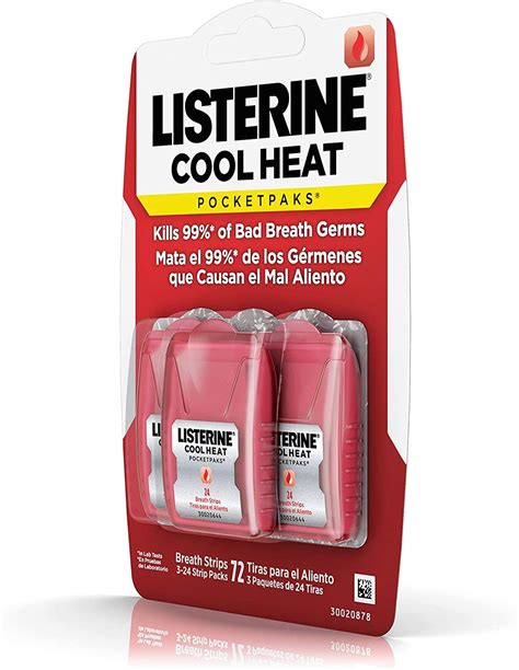 Listerine Cool Heat Pocketpaks Breath Strips - Cinnamon Flavor - 24 ...