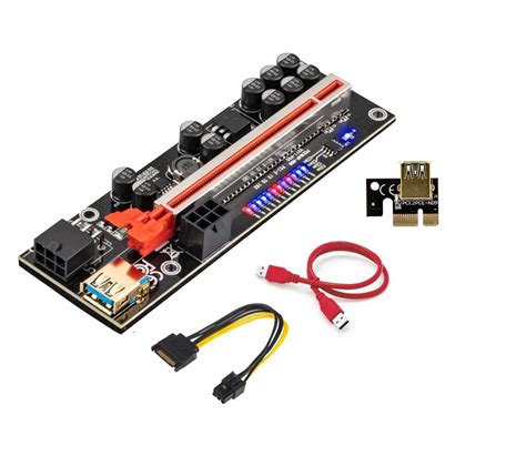 SaiRetail.Com Riser Card V011-PRO, PCI-E 1X to 16X Riser Card, for Bit ...