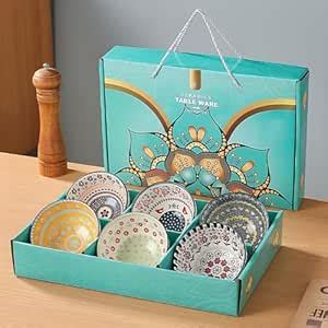 Buy FAGVA Multicolor Ceramic Serving Bowls Set | Premium Porcelain ...
