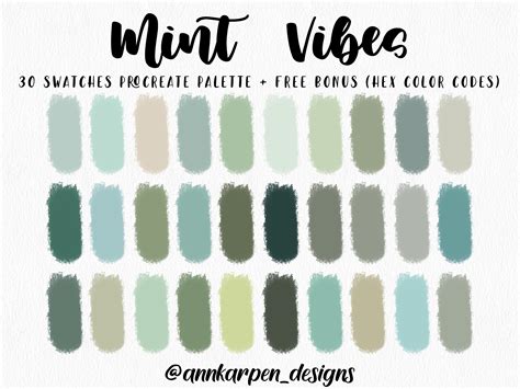 Mint Green Color Swatches