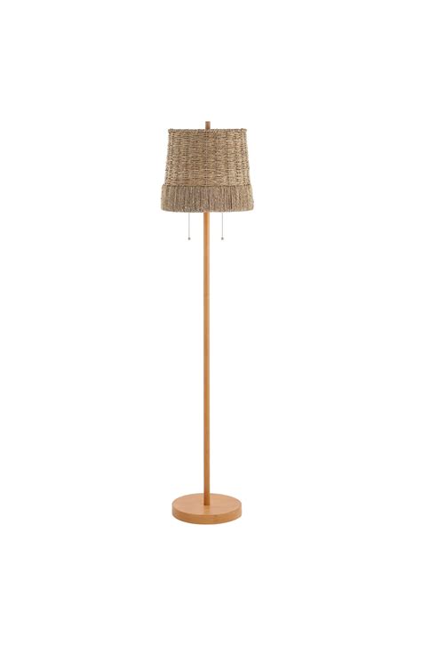 JONATHAN Y Ocata 2-Light Coastal Bohemian Iron/Rattan LED Floor Lamp ...