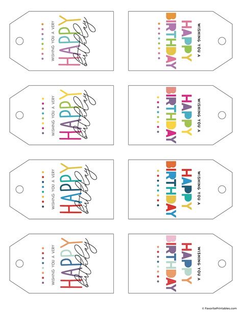 Free Printable Happy Birthday Gift Tags