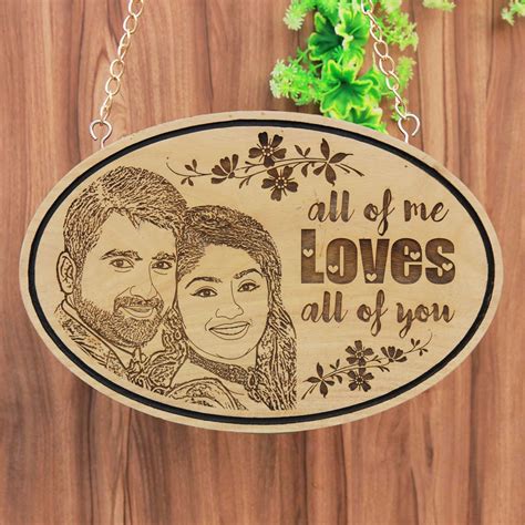 All Of Me Loves All Of You Hanging Sign| Wood Engraved Photo| Photo ...