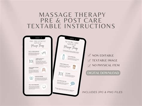 Massage Therapy Digital Textable Aftercare Advice | Massage Therapy ...