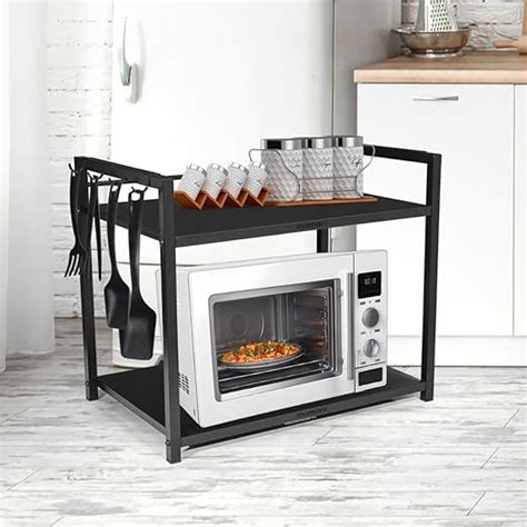 MAMARO Metal Microwave Stand Kitchen Platform 2-Tier Microwave Oven ...