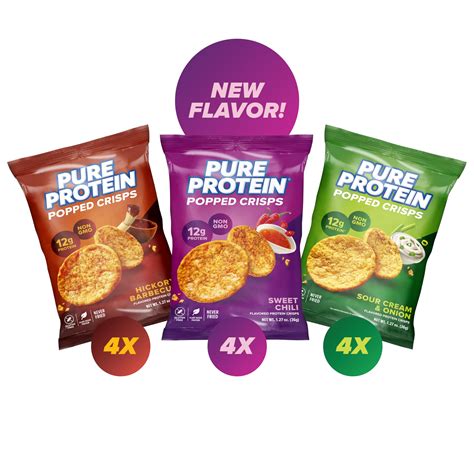 Amazon.com: Pure Protein Popped Crisps, High Protein Snack, 12G Protein ...
