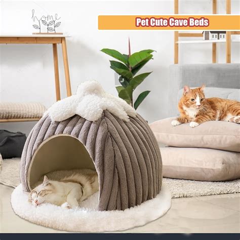 Gigreinc Cat Cave Bed for Indoor Cats - Cat Dome Bed with India | Ubuy