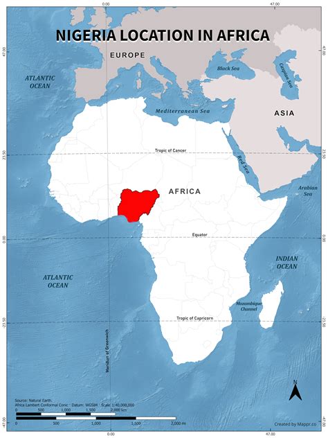 Nigeria Maps | Mappr - map of africa highlighting nigeria