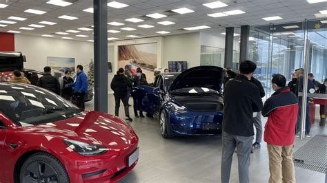 A Tesla Model X in its store in Shanghai.