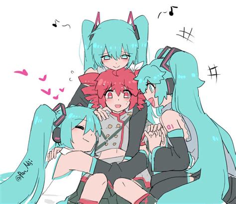 Safebooru - 4girls aqua eyes aqua hair bare shoulders black sleeves ...
