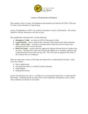 Fillable Online Letters of Explanation Guidance Fax Email Print - pdfFiller