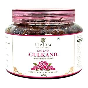 JIVIKA NATURALS® Desi Rose Gulkand | Damask Roses | Layered with Mishri ...