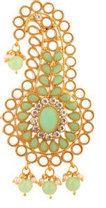 Sanjog Green & White Color Kundan Stone Golden metal Safa Kalangi ...