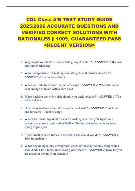 Image result for Class B CDL Study Guide